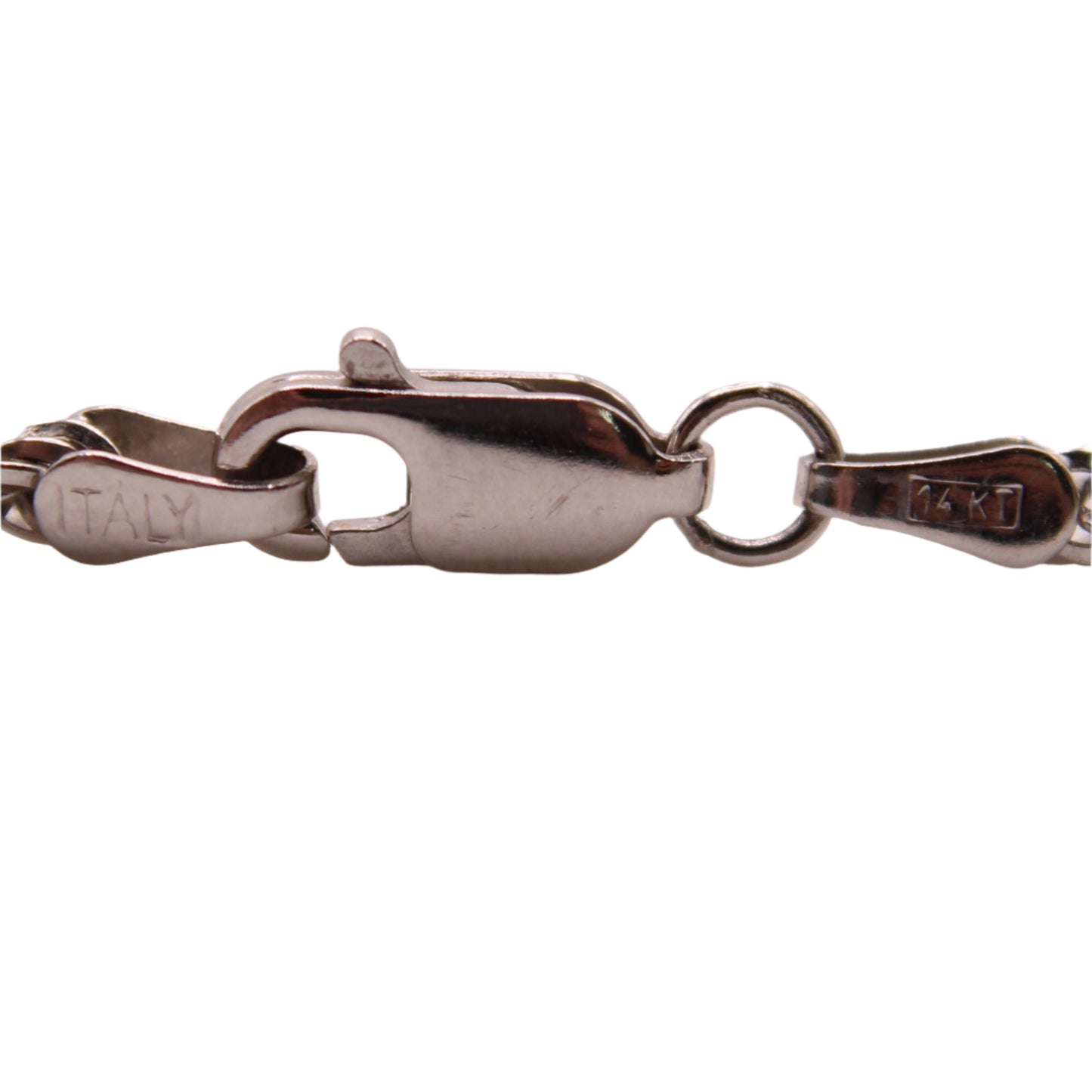 14kt White Gold Solid Rope Link Diamond Cut Chain Necklace 20"