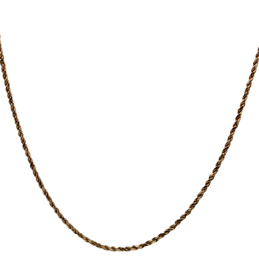 14kt Yellow Gold Rope Twist Adjustable Chain Link Necklace