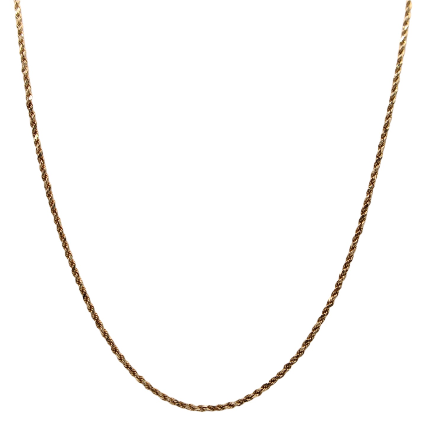 14kt Yellow Gold Rope Twist Adjustable Chain Link Necklace