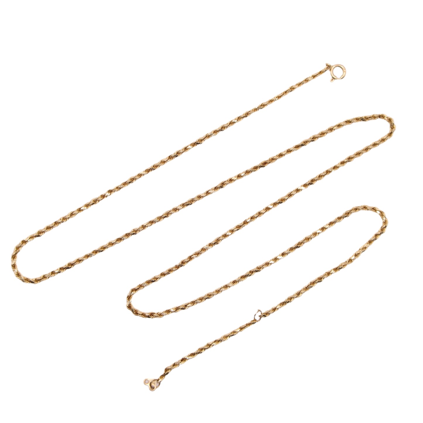 14kt Yellow Gold Rope Twist Adjustable Chain Link Necklace