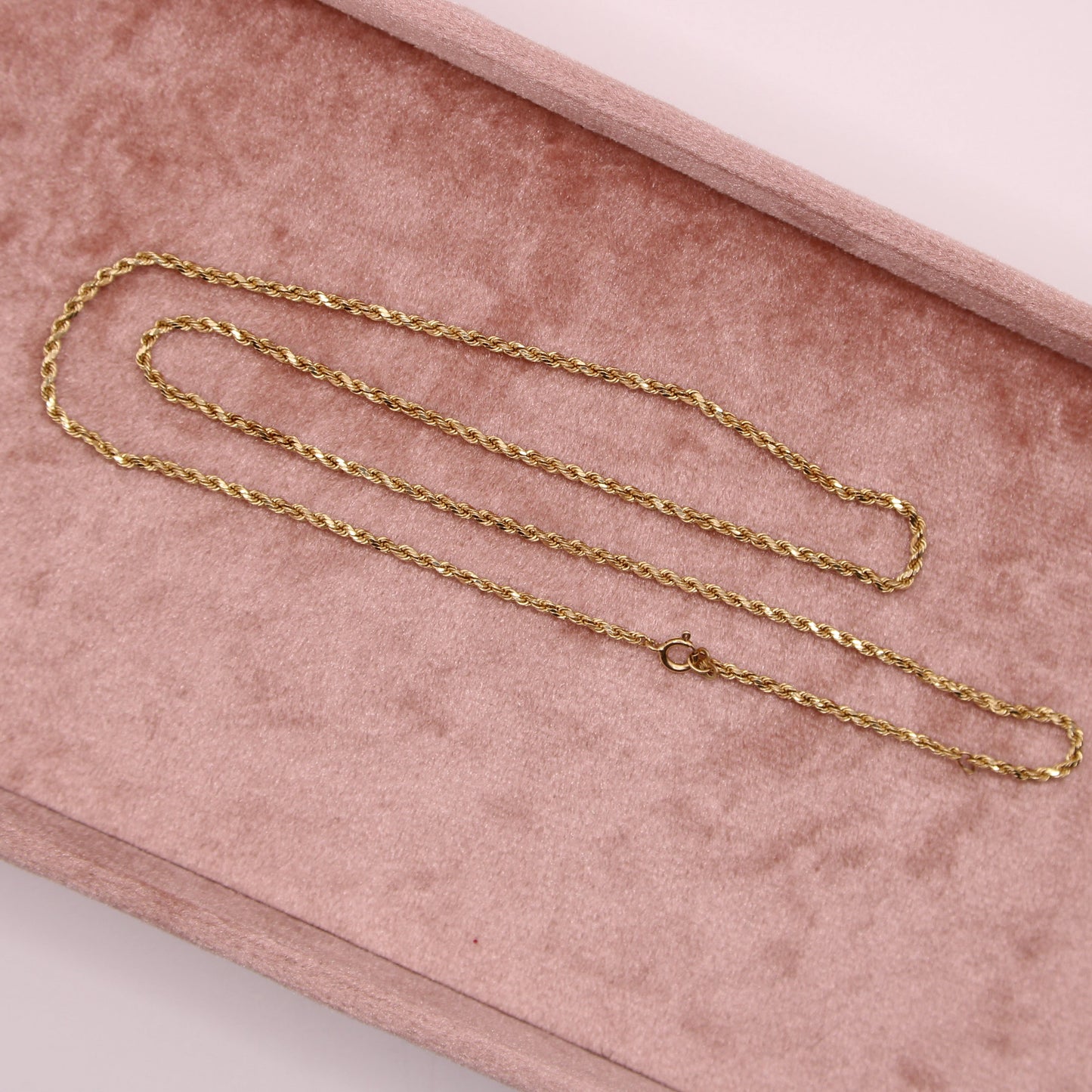 14kt Yellow Gold Rope Twist Adjustable Chain Link Necklace