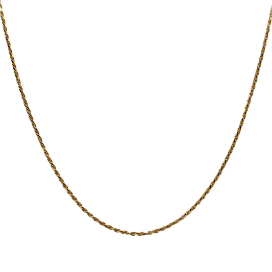 14kt Yellow Gold Classic Rope Twist Chain Link Necklace 18"