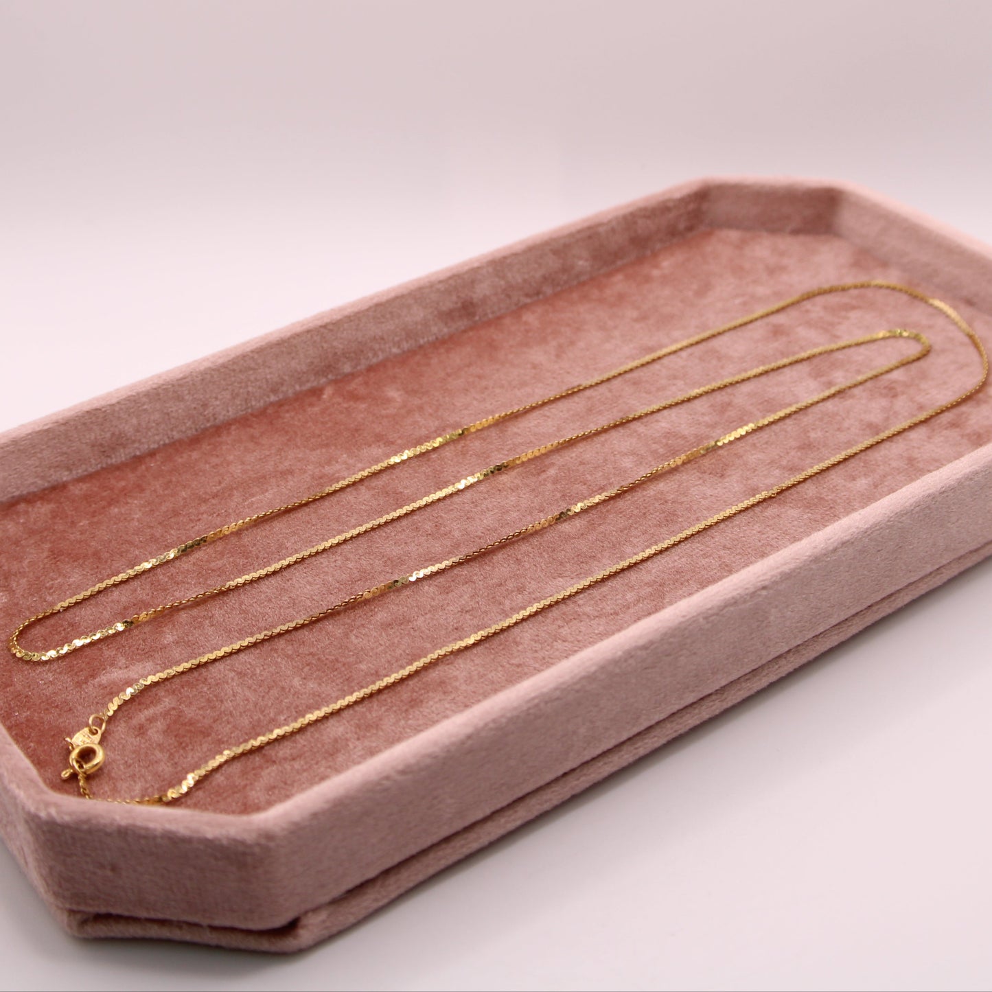 14kt Yellow Gold Singapore Long Flat Chain Link Necklace 30"