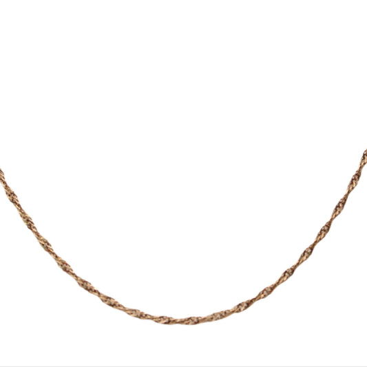 *SOLD* 10kt Yellow Gold Twisted Herringbone Dainty Chain Link Necklace 19"