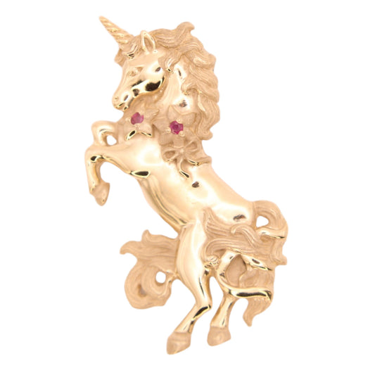 Gorham 10kt Yellow Gold Ruby Rare Collectible Unicorn Horse Pendant