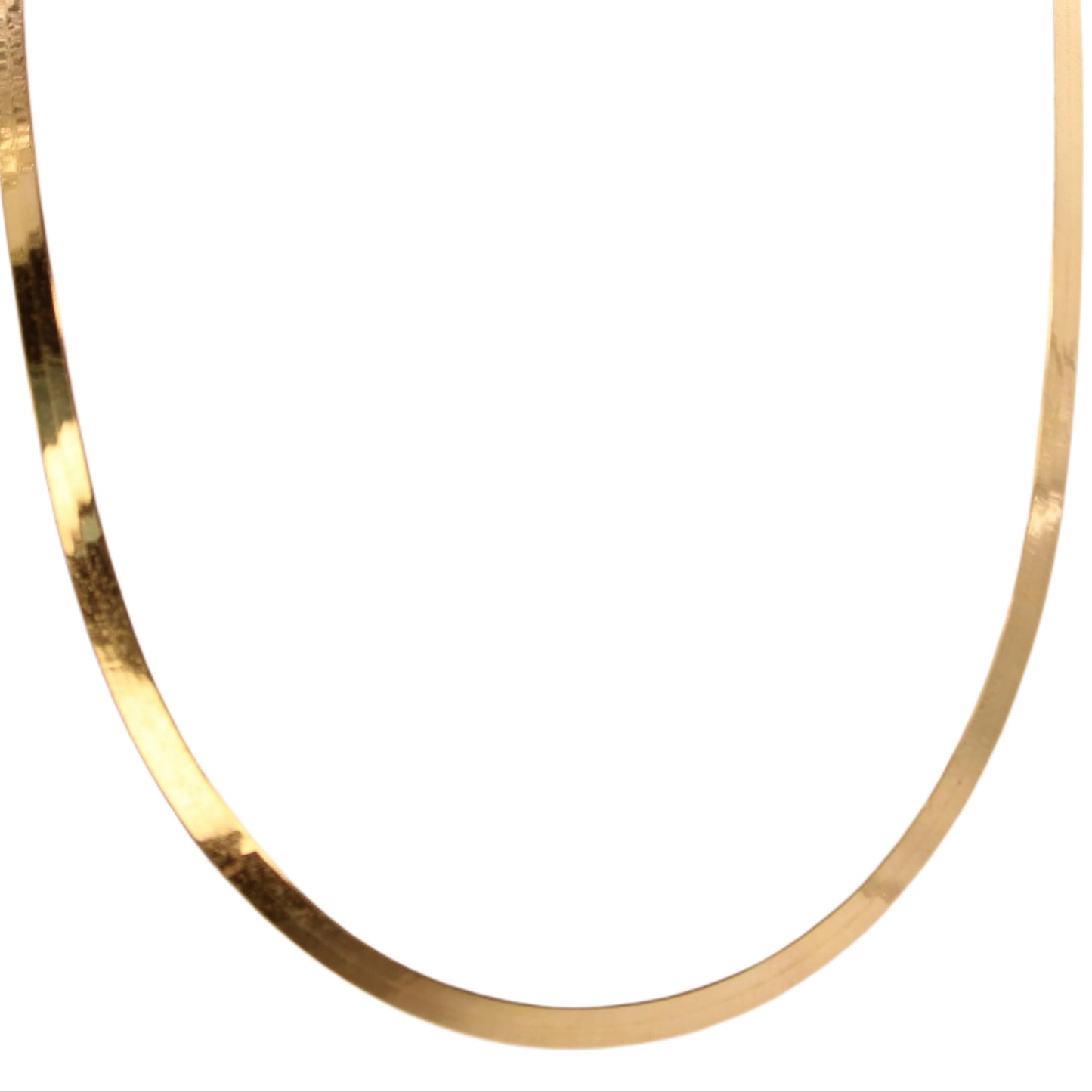10kt Yellow Gold Flat Herringbone Liquid Gold Chain Necklace 18"