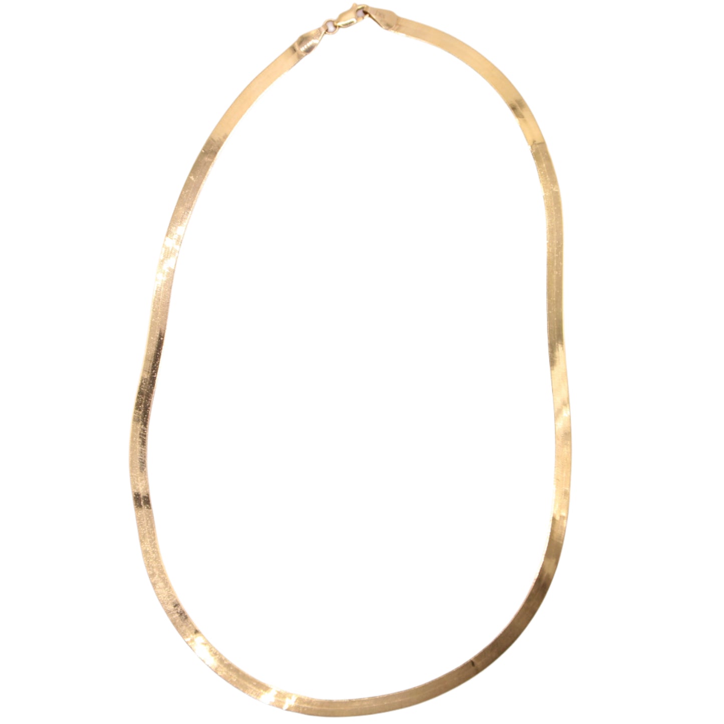 10kt Yellow Gold Flat Herringbone Liquid Gold Chain Necklace 18"