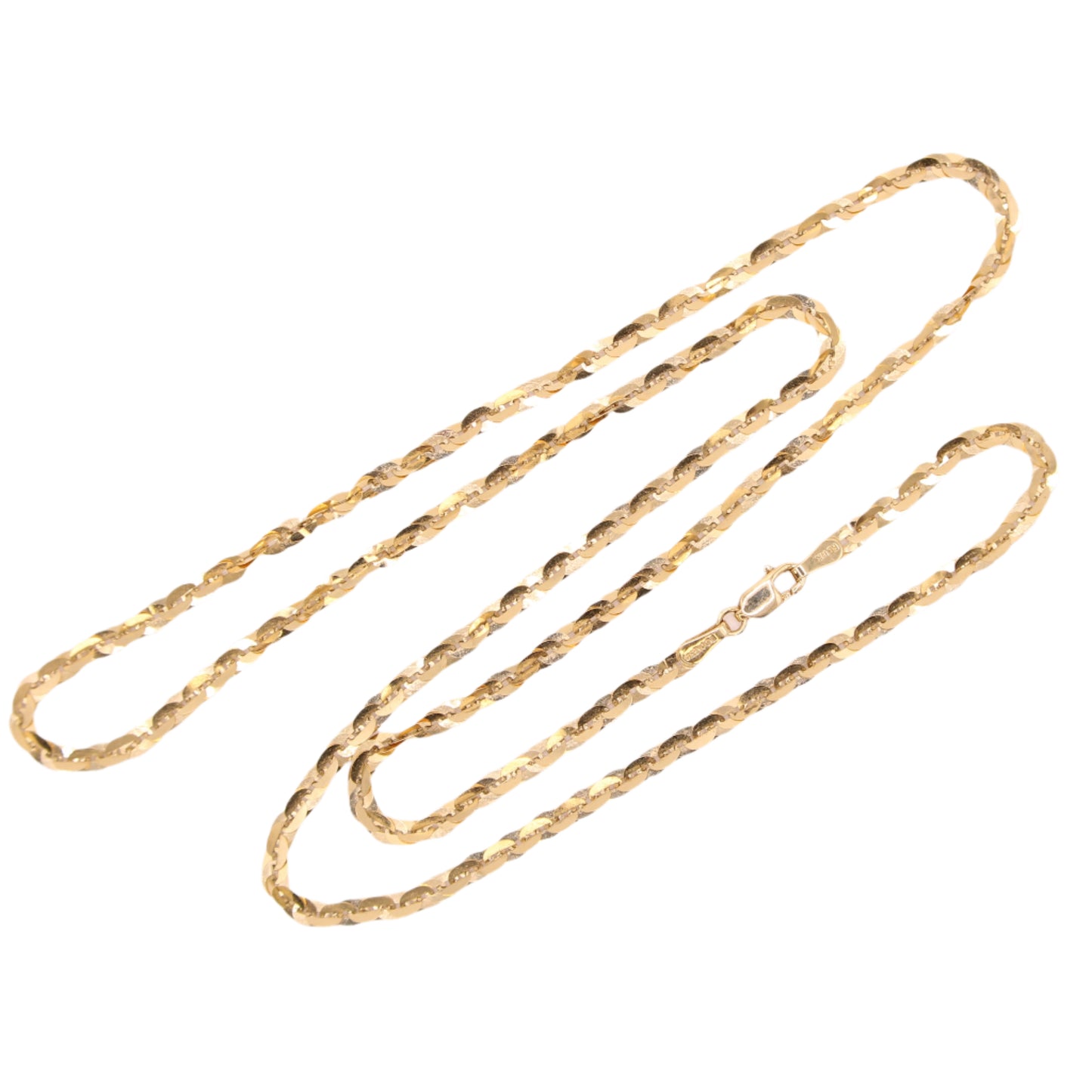 Ralph Lauren 14kt Yellow Gold Twisted Fancy Sequin Chain Link Necklace 22"