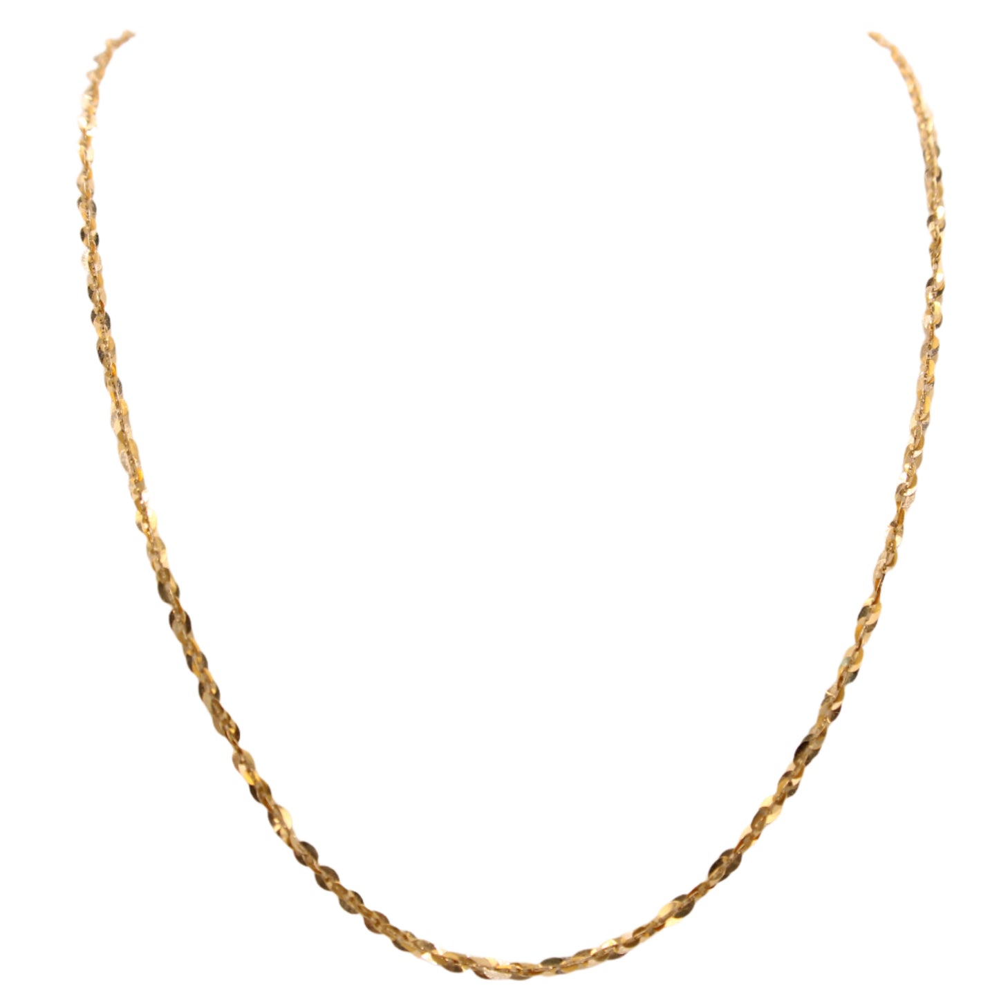 Ralph Lauren 14kt Yellow Gold Twisted Fancy Sequin Chain Link Necklace 22"