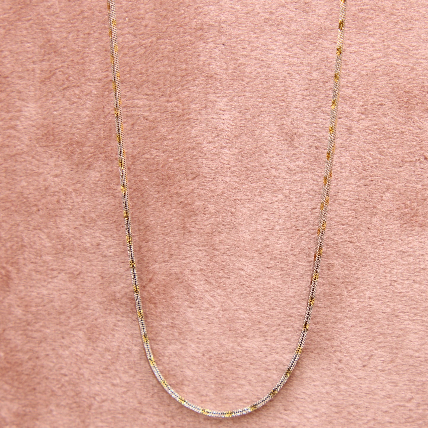 14kt Two Tone White Yellow Glitter Franco Foxtail Link Necklace 16"
