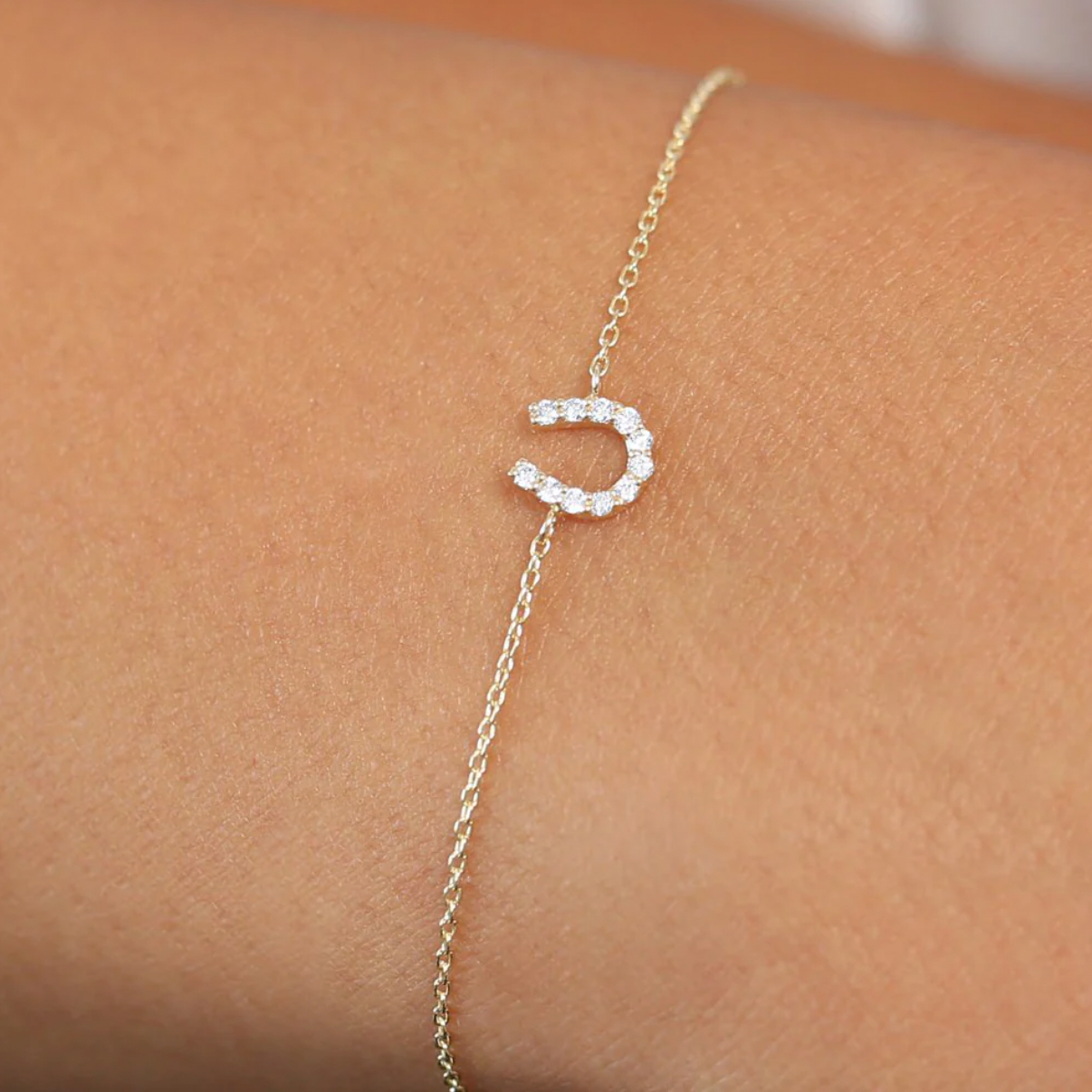 Ferkos 14kt Yellow Gold Diamond Mini Horseshoe Bracelet