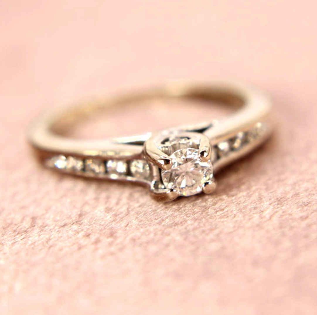 14kt White Gold Diamond 0.35cttw Engagement Wedding Ring Band RJW