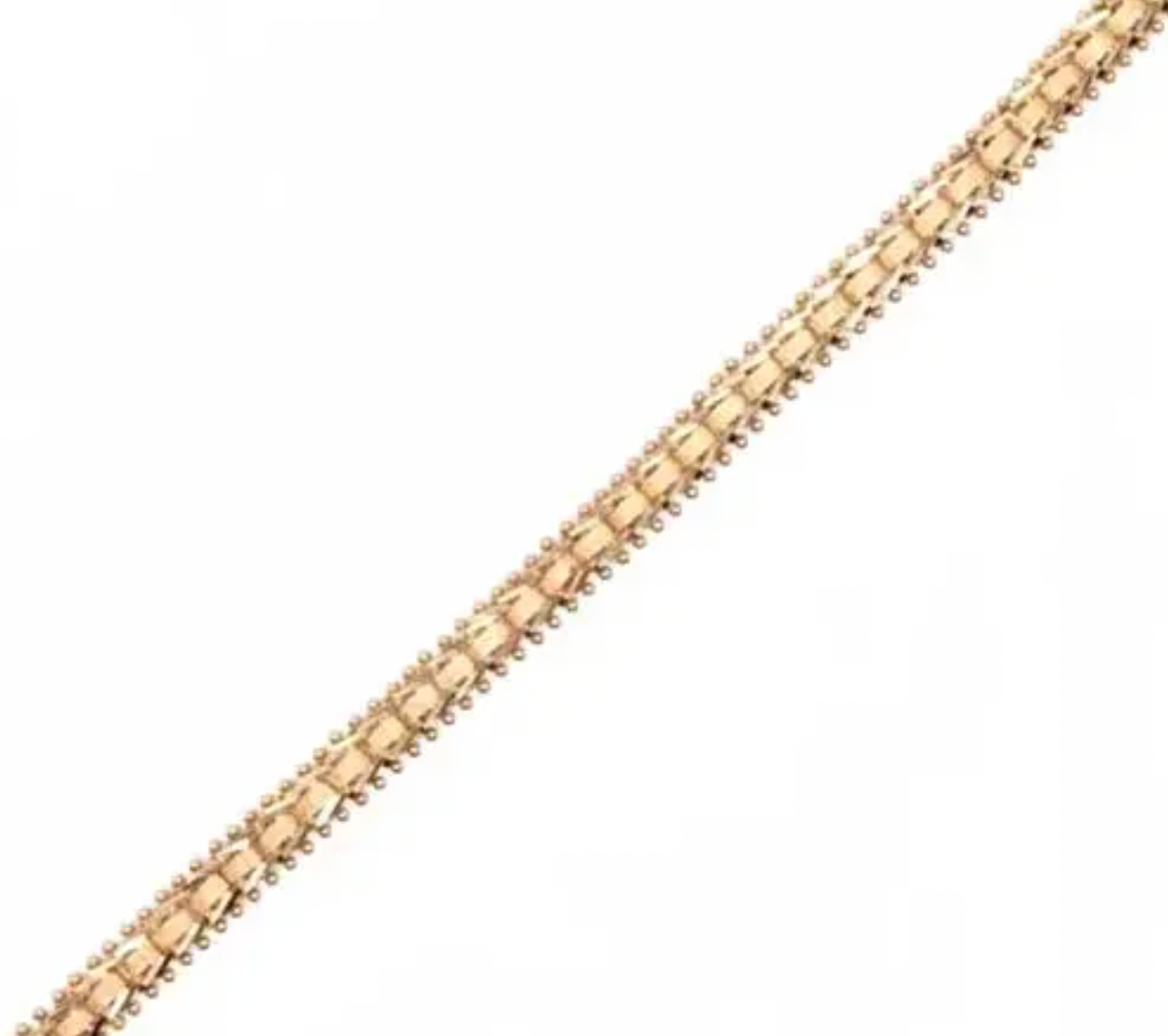 Vintage Imperial 14k Yellow Gold Woven Chevron Pattern Link Bracelet 6.5"