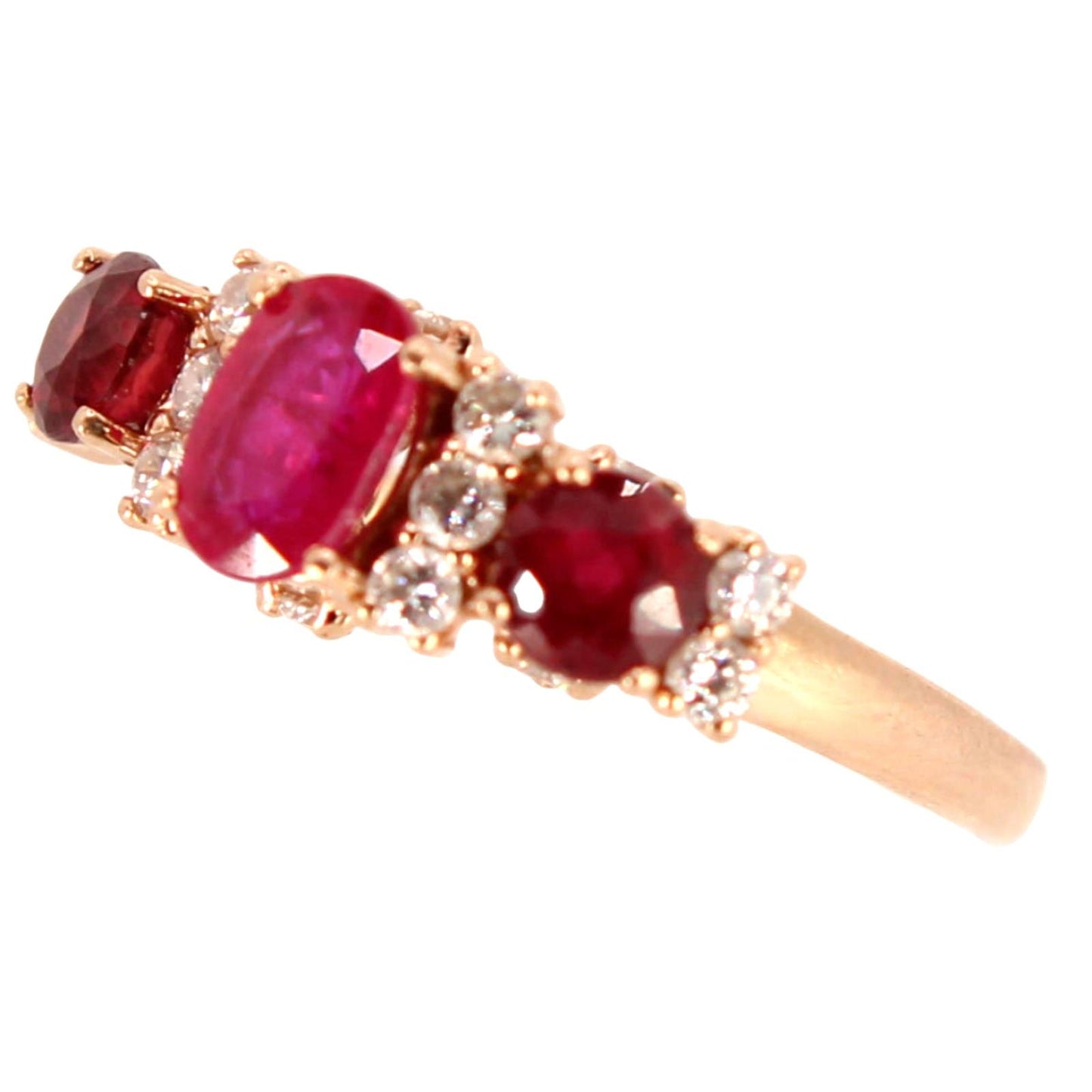 LeVian Passion Ruby Vanilla Diamond Strawberry Gold Ring Size 5