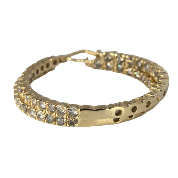 14kt Yellow Gold Diamond 2.5CTTW Inside Out VDC Hoop Earrings