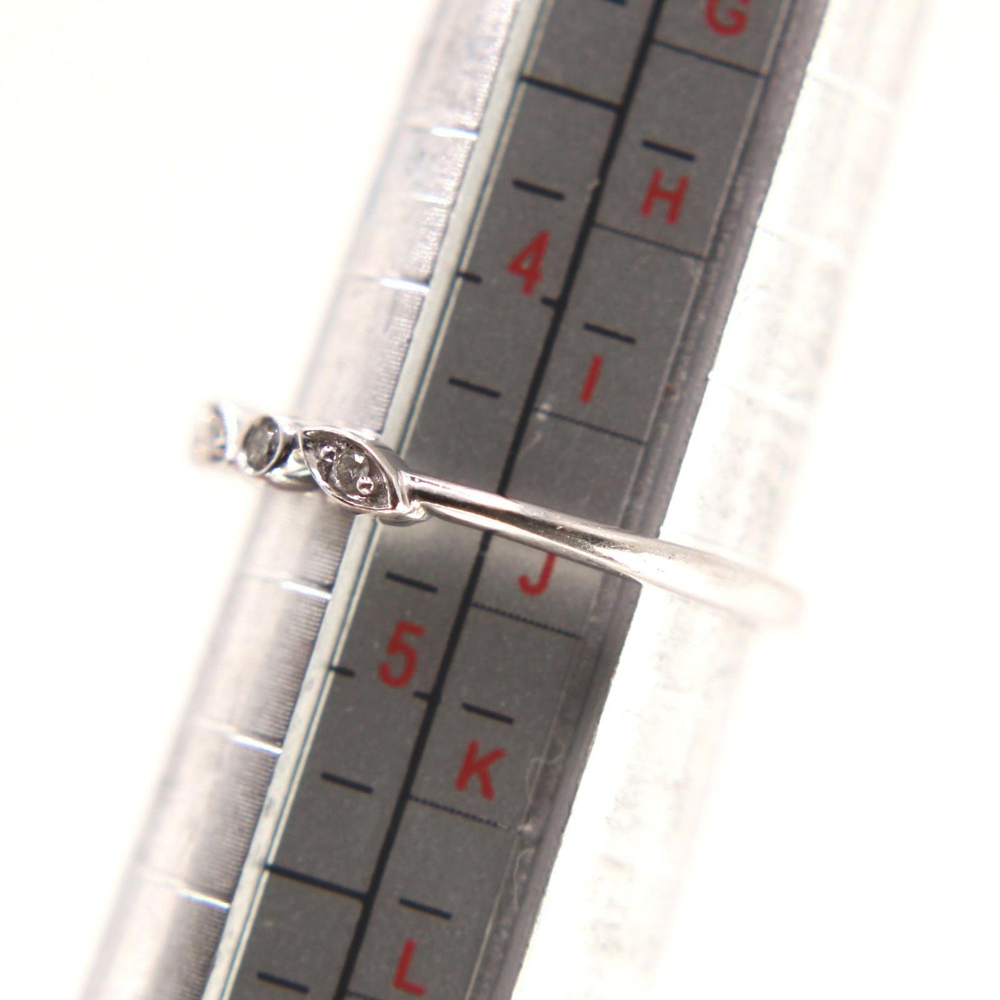 10kt White Gold Diamond Stacker Ring 0.06 cttw Delicate Band Size 4.5