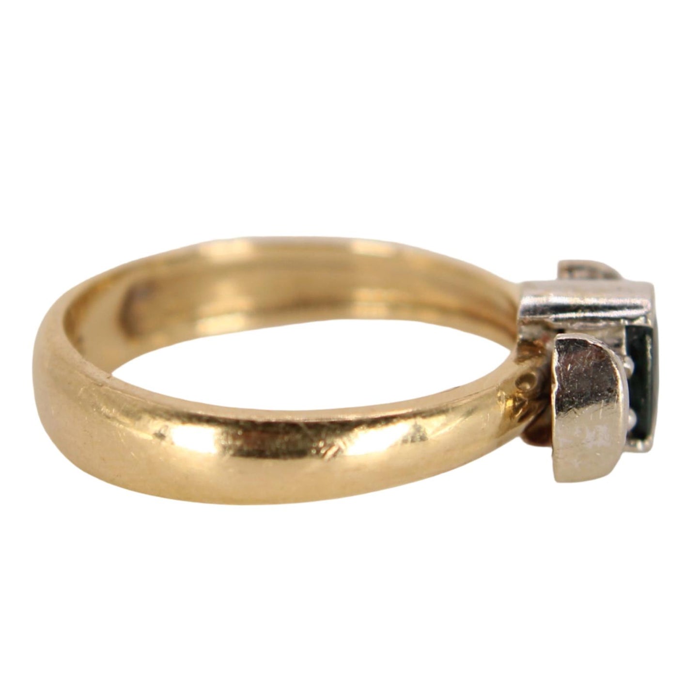 Antique 14kt Yellow Gold Natural Diamond Sapphire Bowtie Ring Size 6.5