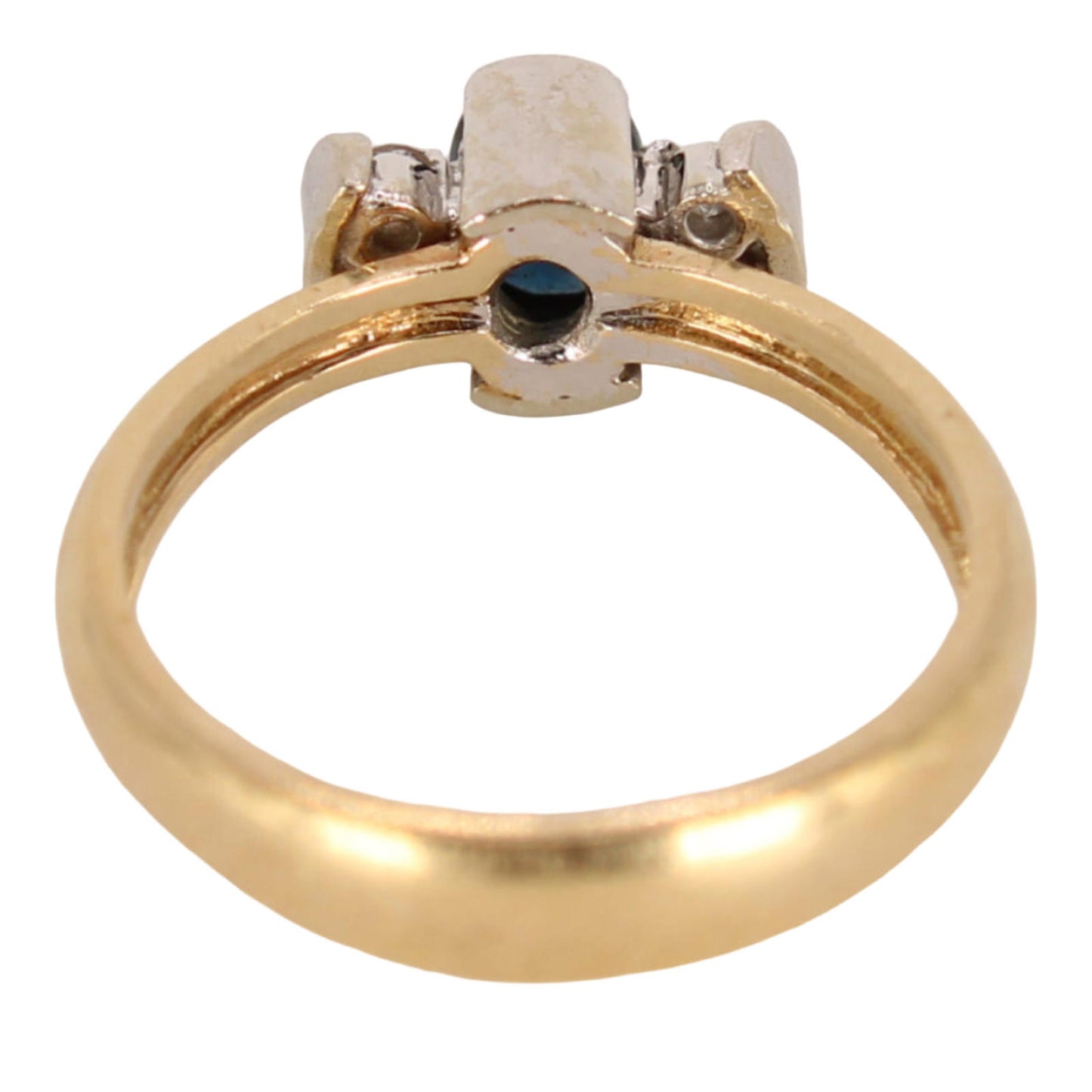 Antique 14kt Yellow Gold Natural Diamond Sapphire Bowtie Ring Size 6.5