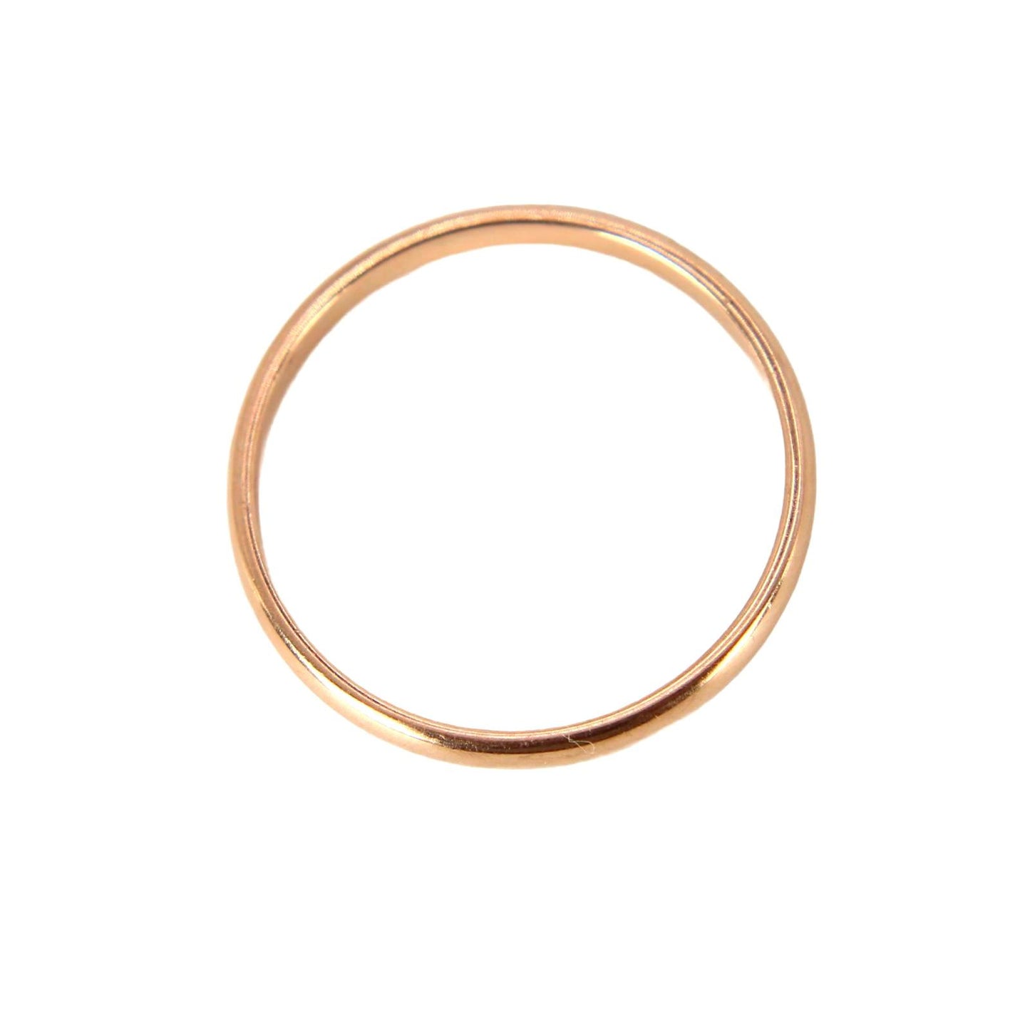 Vintage 14kt Rose Gold Plain Band Ring 2.2mm Classic Wedding Stacking Size 7