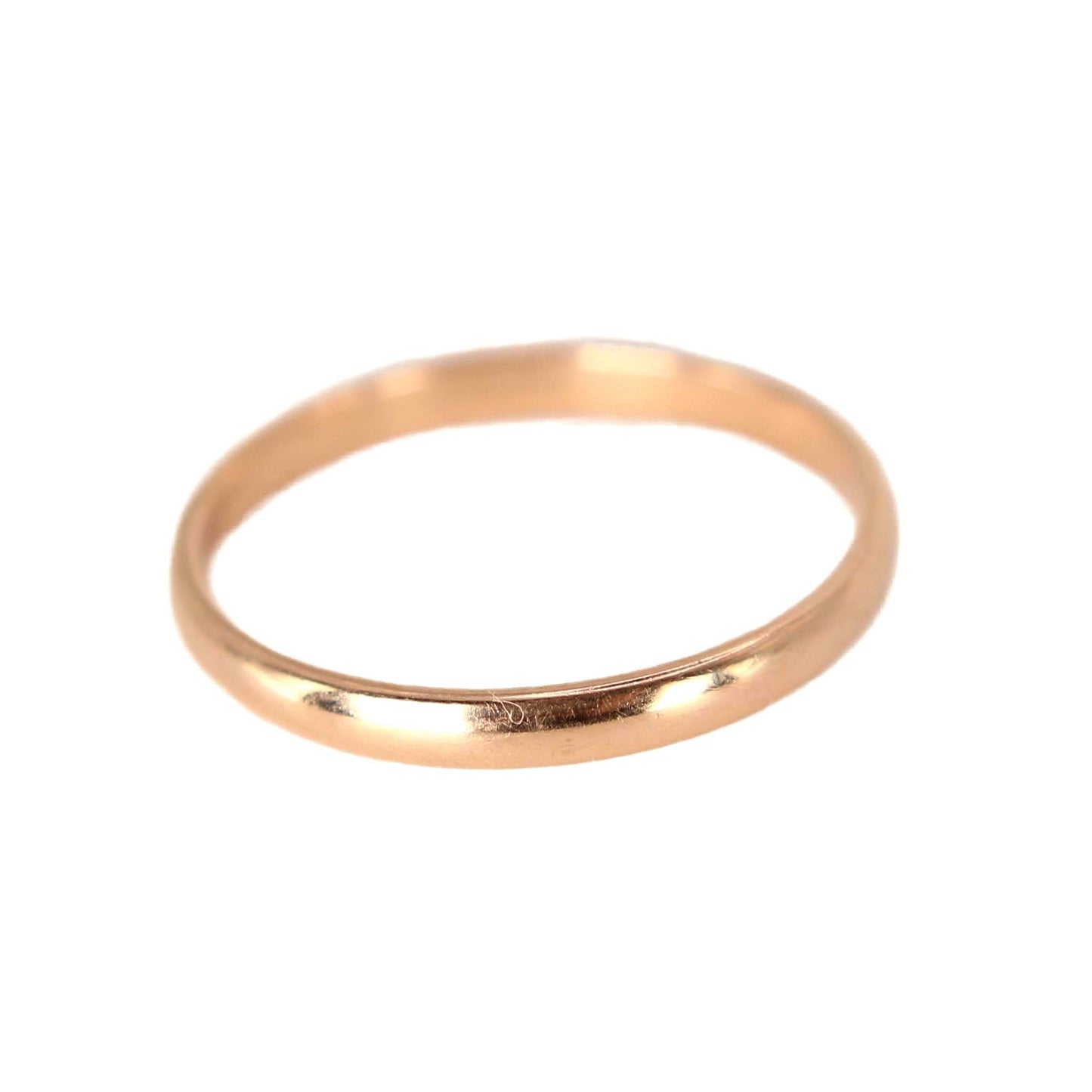 Vintage 14kt Rose Gold Plain Band Ring 2.2mm Classic Wedding Stacking Size 7