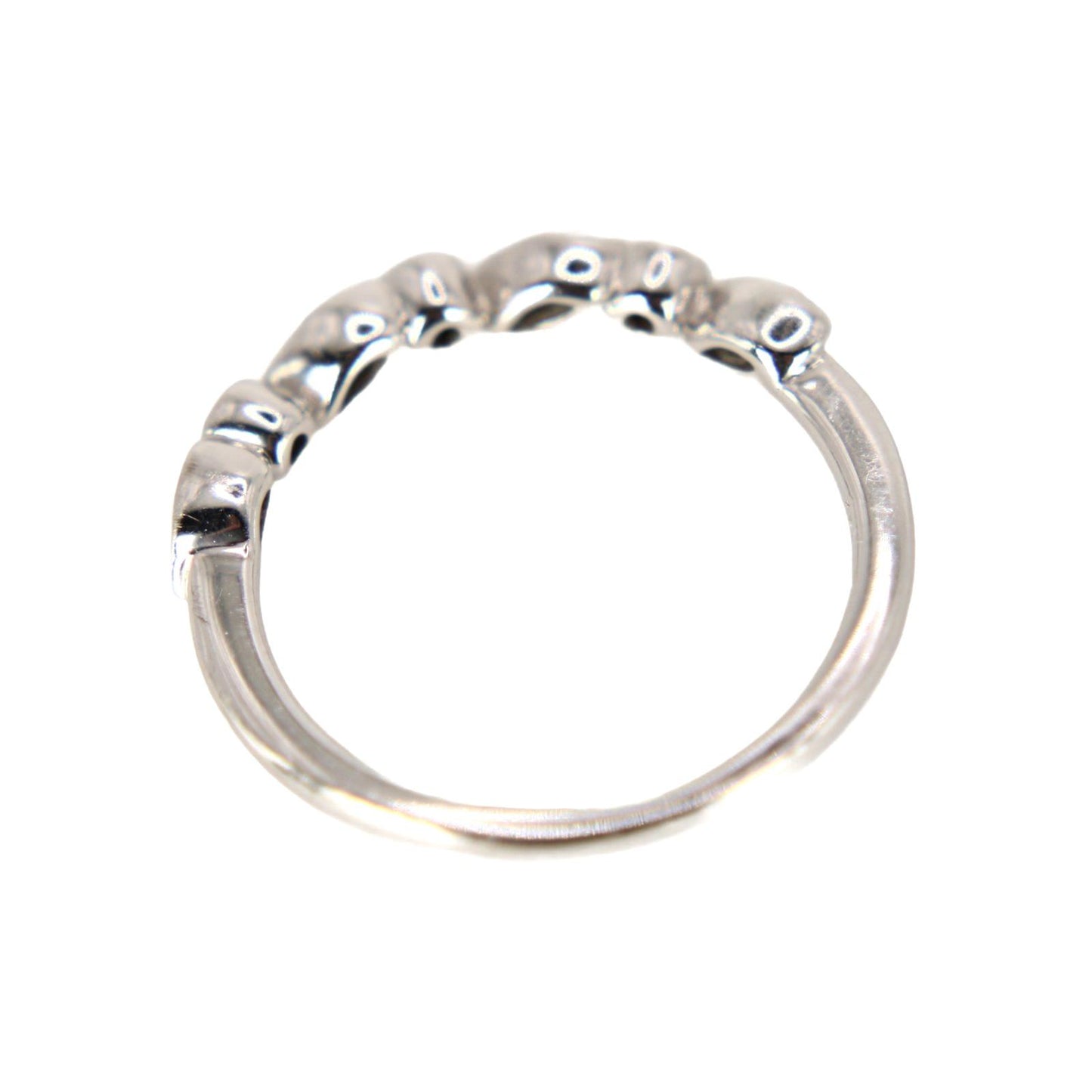 10kt White Gold Diamond Stacker Ring 0.06 cttw Delicate Band Size 4.5