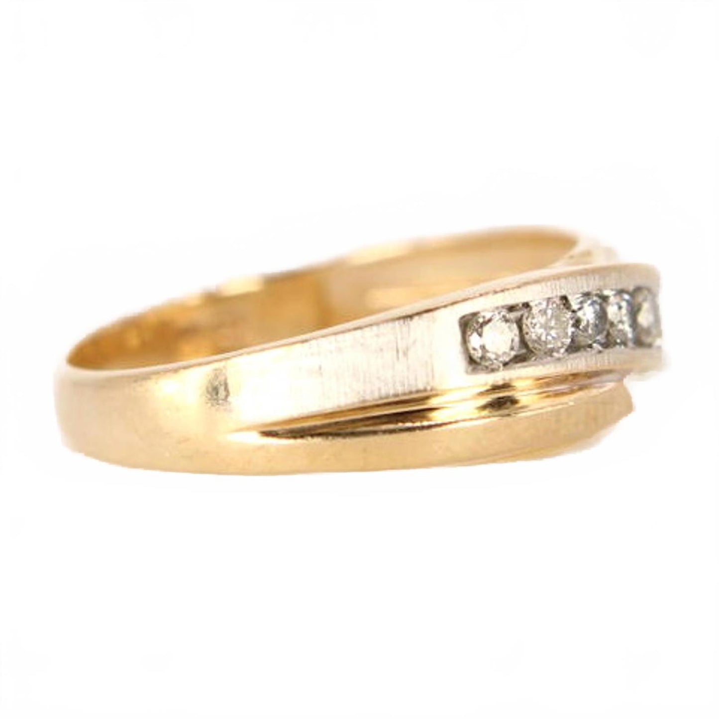Men’s 10kt Two Tone Yellow White Gold Diamond Channel Set Ring 0.36ct Size 11.5