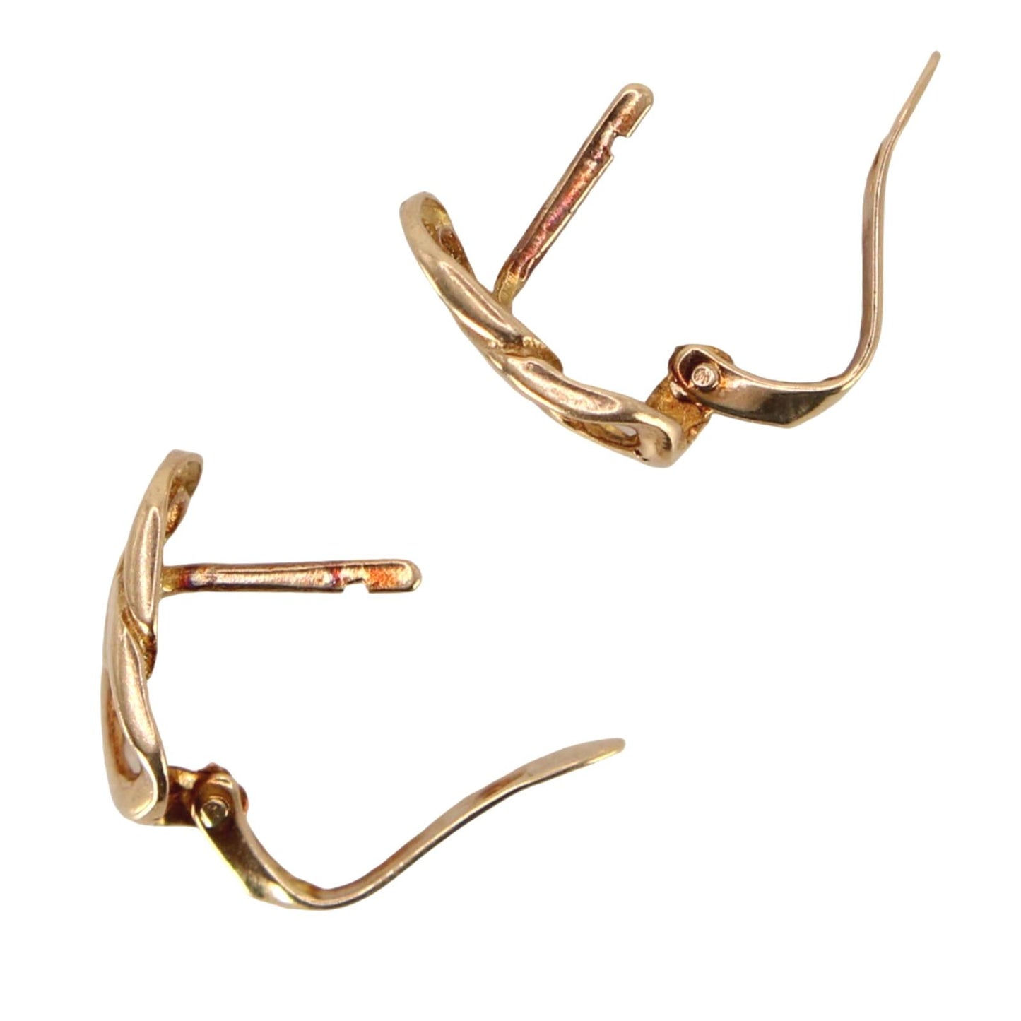Vintage 14k Yellow Gold Chain Miami Curb Link Clip Earrings 13mm