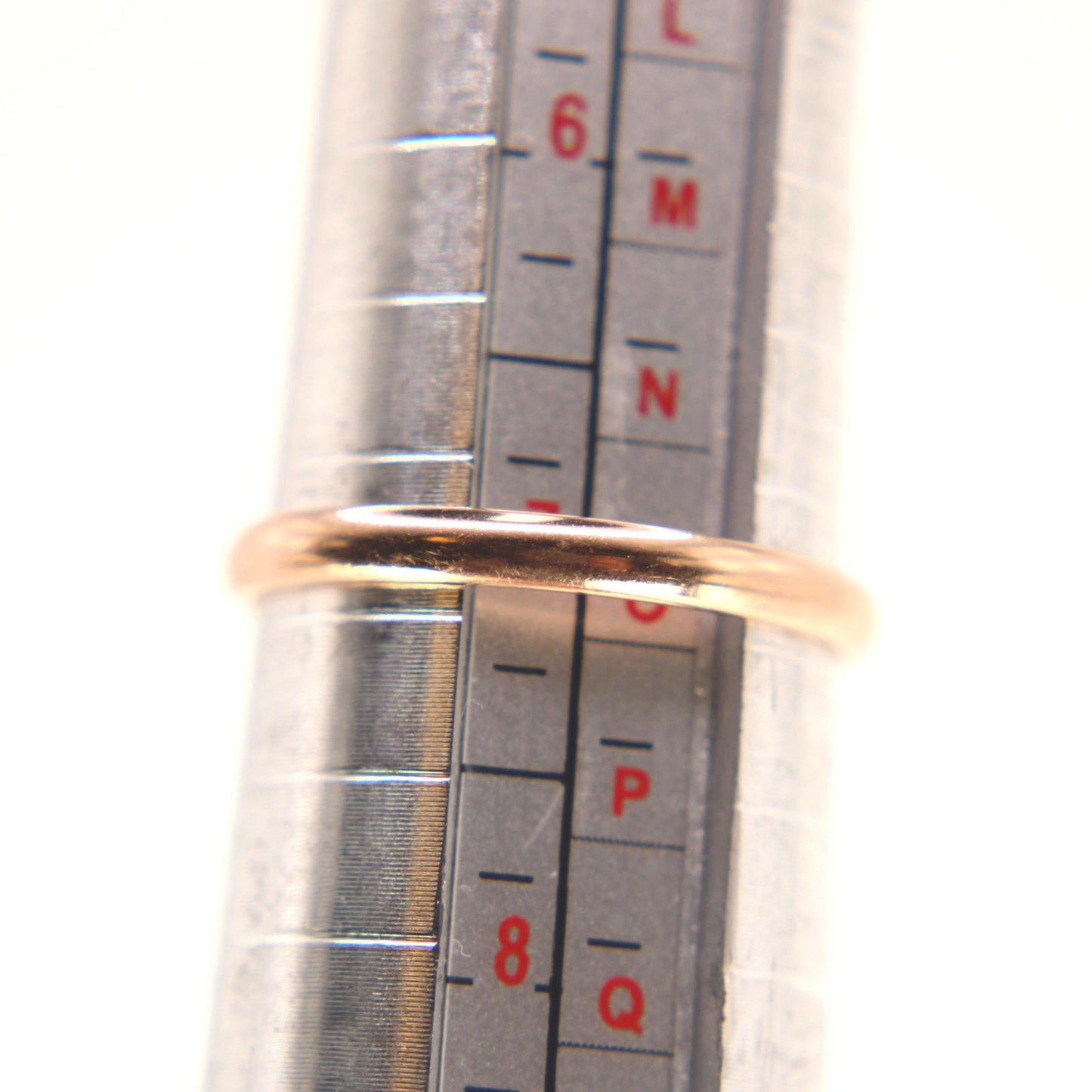 Vintage 14kt Rose Gold Plain Band Ring 2.2mm Classic Wedding Stacking Size 7